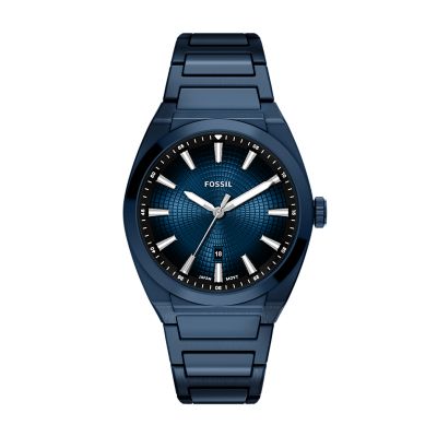 Everett Three-Hand Navy Stainless Steel Watch