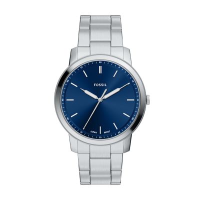 Silver for Minimalist Slim Three-Hand Black Stainless Steel Watch