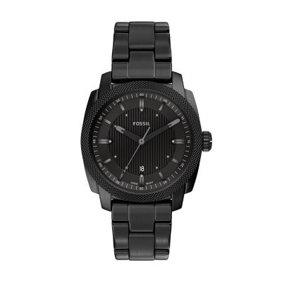 Machine 41 mm Three-Hand Date Black Stainless Steel Watch