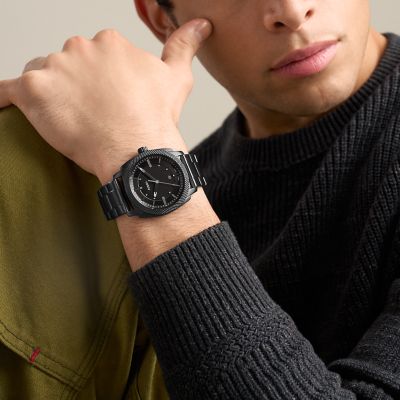 Machine 41mm Three-Hand Date Black Stainless Steel Watch