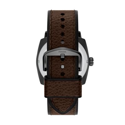 Machine 41mm Three-Hand Date Brown Leather Watch