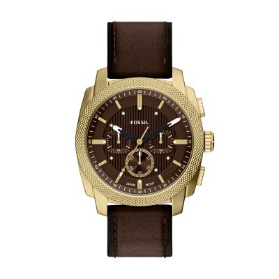 Brown for Machine 44 mm Chronograph Brown Leather Watch