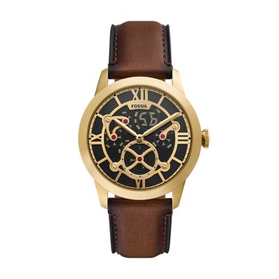 Townsman Big Tic 42mm Brown Leather Watch