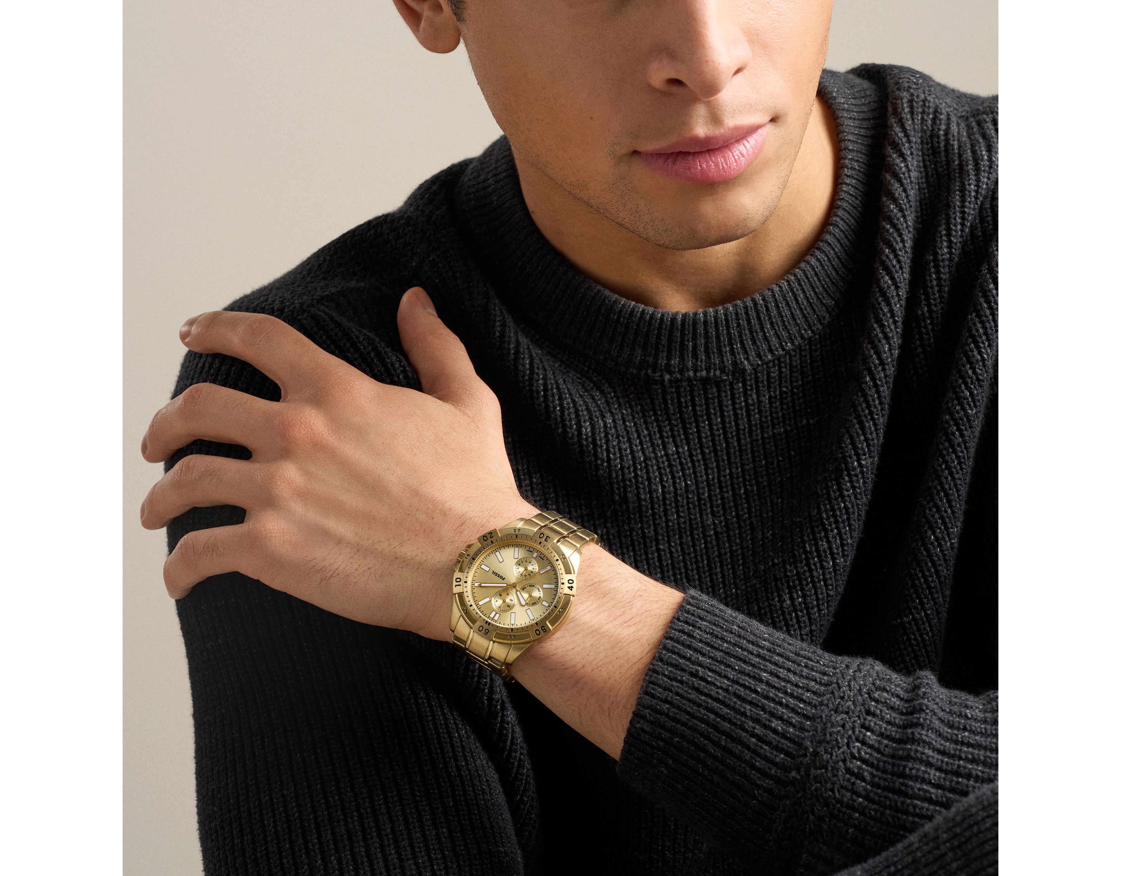 Garrett 44mm Multifunction Gold-Tone Stainless Steel Watch