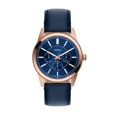 Blue for Pearson 42 mm Multifunction Brown Leather Watch