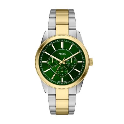 Gold,Silver for Pearson 42mm Multifunction Black Stainless Steel Watch