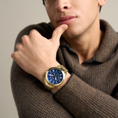 Grant 44mm Chronograph Gold-Tone Stainless Steel Watch Set