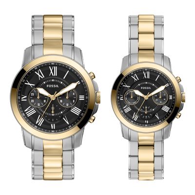 Grant Chronograph Two-Tone Stainless Steel Watch Set