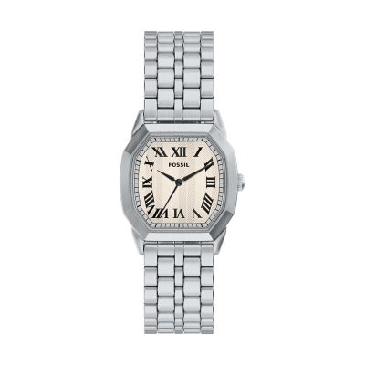 Silver for Harlow 33 mm Three-Hand Gold-Tone Stainless Steel Watch