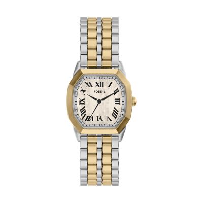 Gold,Silver for Harlow 33 mm Three-Hand Gold-Tone Stainless Steel Watch
