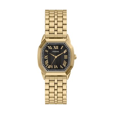 Harlow 33 mm Three-Hand Gold-Tone Stainless Steel Watch