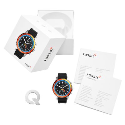 Hybrid Smartwatch Crewmaster Black Silicone FTW1124 Fossil