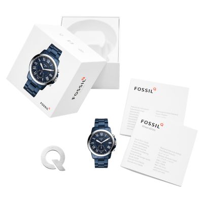fossil hybrid smartwatch navy blue