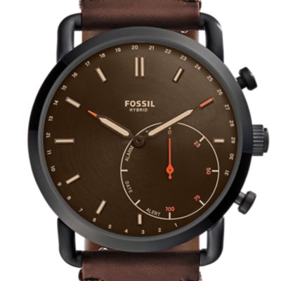 Hybrid Smartwatch - Q Commuter Dark Brown Leather