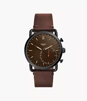 REFURBISHED Hybrid Smartwatch Commuter Dark Brown Leather