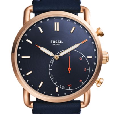 Hybrid Smartwatch - Q Commuter Navy Leather