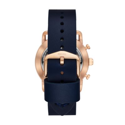 Hybrid Smartwatch Commuter Navy Leather