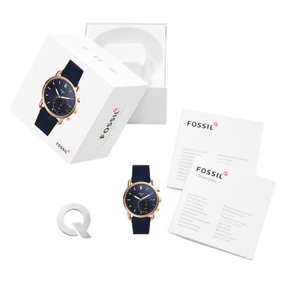 Fossil hybrid smartwatch deals navy blue