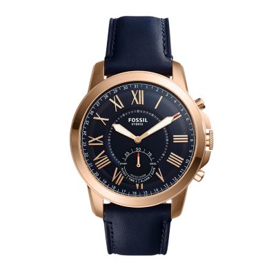 Hybrid Smartwatch - Q Grant Navy Leather - Fossil