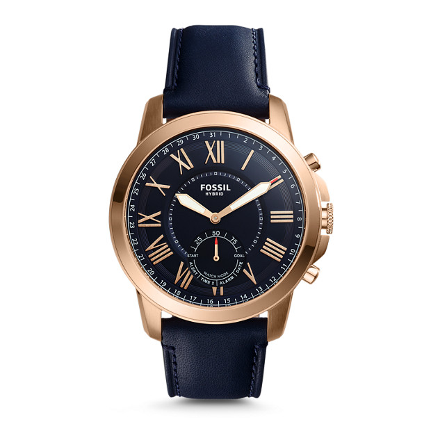Hybrid Smartwatch - Q Grant Navy Leather - Fossil