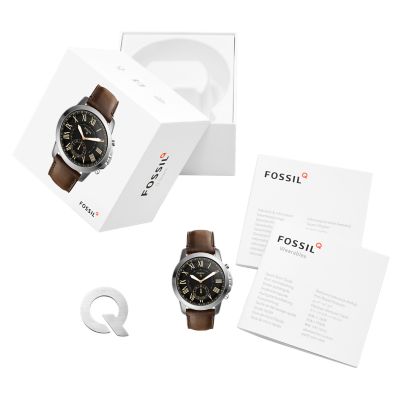 Hybrid Smartwatch Grant Dark Brown Leather