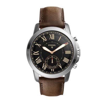 Hybrid Smartwatch Grant Dark Brown Leather