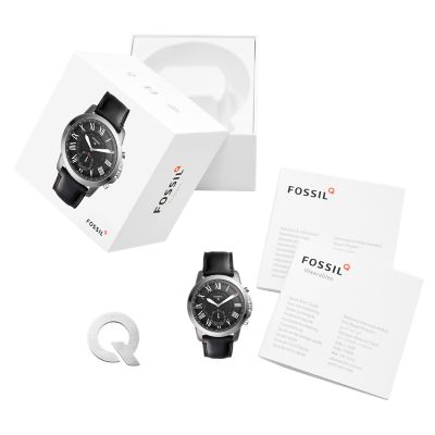 Hybrid Smartwatch Grant Black Leather