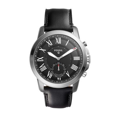 Hybrid Smartwatch Grant Black Leather