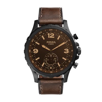 Hybrid Smartwatch Nate Dark Brown Leather - FTW1159 - Fossil