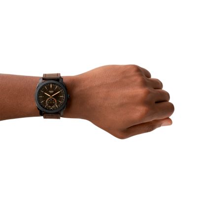 Hybrid Smartwatch Machine Dark Brown Leather FTW1163 Fossil