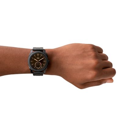 Hybrid Smartwatch Machine Black Stainless Steel FTW1165 Fossil