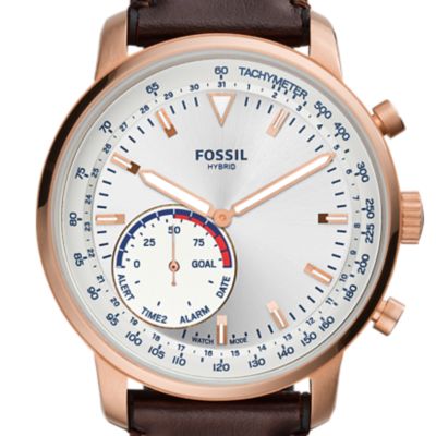 Hybrid Smartwatch - Q Goodwin Brown Leather