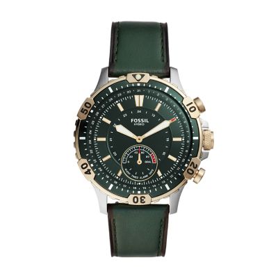 Green light fossil discount watch