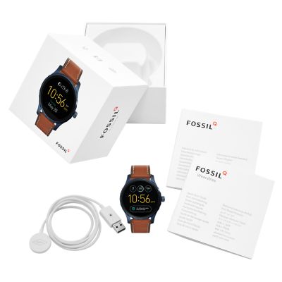 Montre connect e 2 me g n ration Fossil Marshal en cuir brun