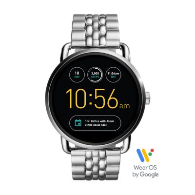 fossil q wander stainless steel touchscreen smartwatch