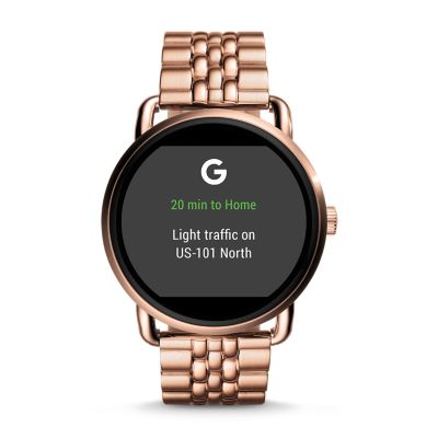 fossil q wander rose gold