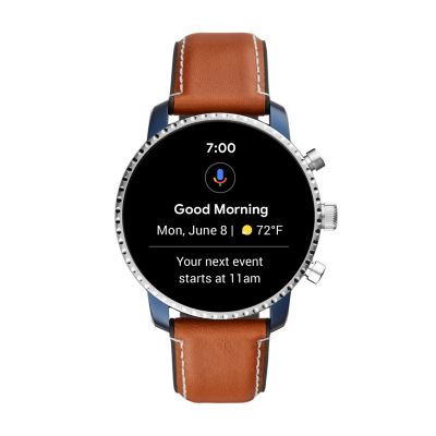 Gen 4 Smartwatch Explorist HR Tan Leather FTW4016 Fossil