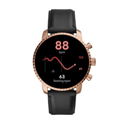 Fossil explorist hr store black silicone