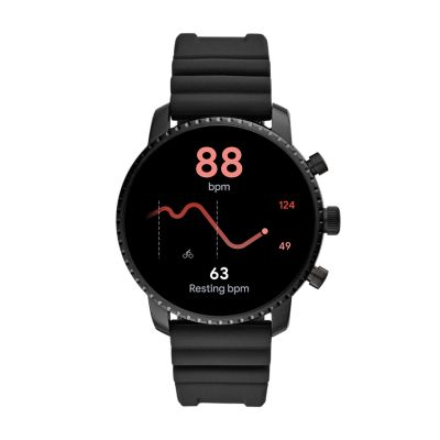 Fossil explorist hr store black silicone