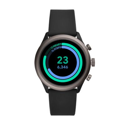 Fossil Sport Smartwatch 43mm Black Silicone Ftw4019 Fossil