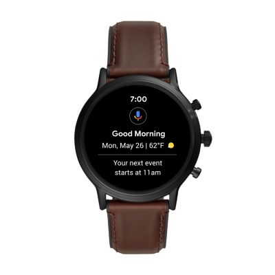 Gen 5 Smartwatch The Carlyle HR Dark Brown Leather FTW4026 Fossil