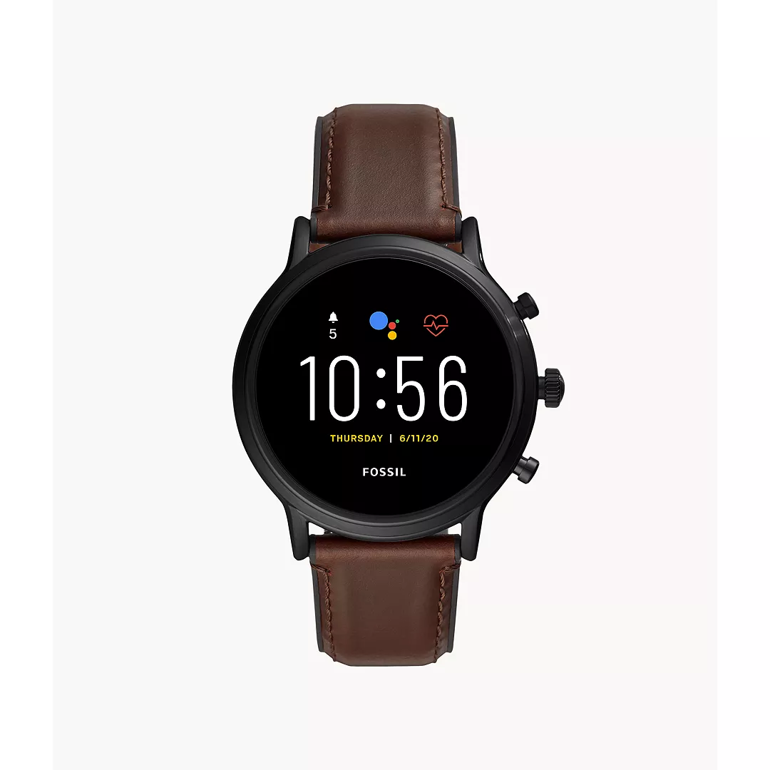 REFURBISHED Gen 5 Smartwatch The Carlyle HR Dark Brown Leather and Rubber