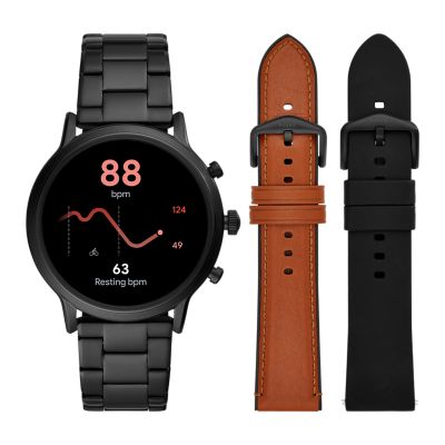 Gen 5 Smartwatch The Carlyle HR Black Stainless Steel - FTW4037SET