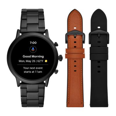 Gen 5 Smartwatch The Carlyle HR Black Stainless - - Fossil
