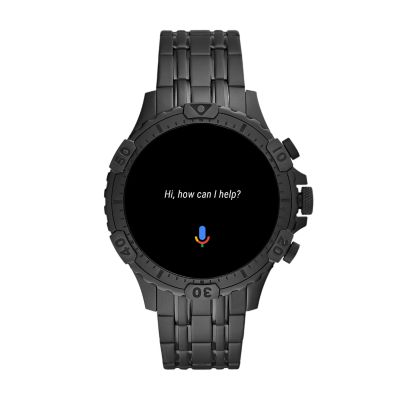 Fossil black sports smart watch new arrivals