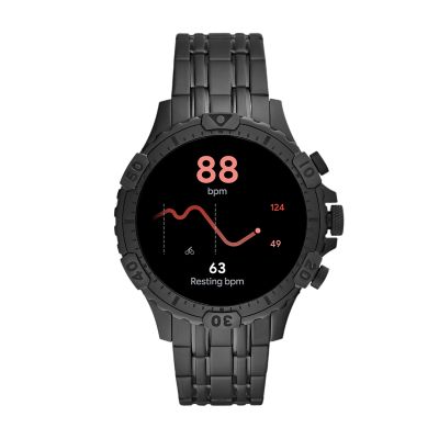 Garrett Hr ブラックステンレススチール ジェネレーション5スマートウォッチ Ftw4038 Fossil