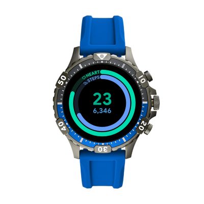 Gen 5 Smartwatch Garrett HR Blue Silicone - FTW4042 - Fossil