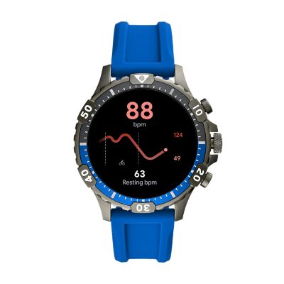 Gen 5 Smartwatch Garrett HR Blue Silicone - FTW4042 - Fossil