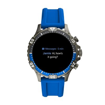 Gen 5 Smartwatch Garrett HR Blue Silicone FTW4042 Fossil