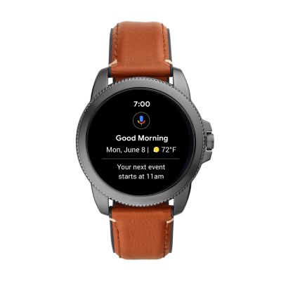 Fossil smartwatch leather outlet strap